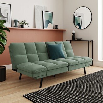 Dunelm Luis Velvet Clic Clac Sofa Bed Green