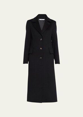 Notch Collar Wool Maxi Coat