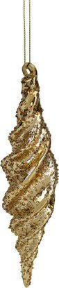 Northlight 8.25 Shiny Gold Textured Finial Christmas Ornament