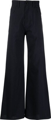 Virgin-Wool Wide-Leg Trousers