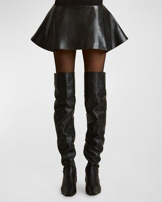 Ralfa Leather Mini Skirt