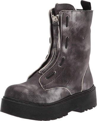 KENZO-82 Women's Combat Boot With Zipper In Front