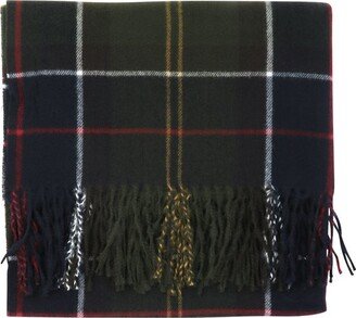 Checked Fringed Edge Scarf-AA