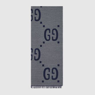 GG jacquard wool silk scarf-AA