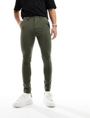 super skinny smart pants in forest green