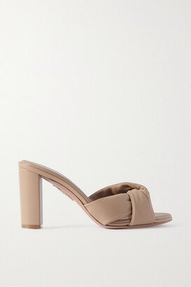 Olie Knotted Leather Mules - Neutrals