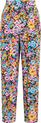 Pleated floral-print silk crepe de chine tapered pants