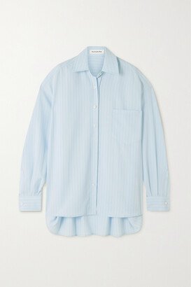 The Frankie Shop - Georgia Oversized Striped Crepe De Chine Shirt - Blue