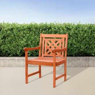 Brown Tropical Wood Patio Armchair