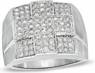 Men's 1-1/2 CT T.w. Diamond Cross Ring in 10K White Gold