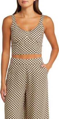 Isla Geo Print Linen Crop Top