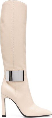 SR Miroir 110mm knee-length leather boots