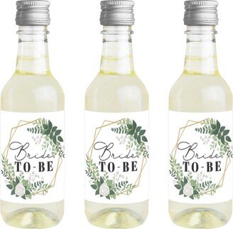 Big Dot Of Happiness Boho Botanical Bride - Mini Wine & Champagne Label Stickers - Party Favor 16 Ct