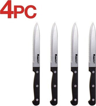 Ronco 4 Piece Steak Knife Set, Stainless-Steel Serrated Blades, Full-Tang Triple-Riveted Knives