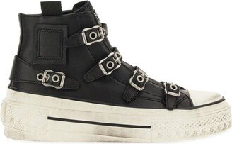 Buckle-Detailed High-Top Sneakers