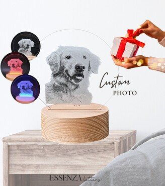 Custom Pet 3D Led Night Light, Personalized Memorial Christmas Gifts For Dog Lovers
