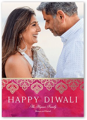 Diwali Cards: Lacy Edge Diwali Card, Red, 5X7, Matte, Signature Smooth Cardstock, Square