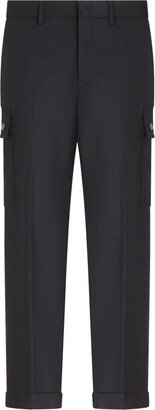 Cargo-Pockets Wool Tapered Trousers-AA