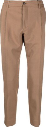 Pleat-Detail Tapered Chinos