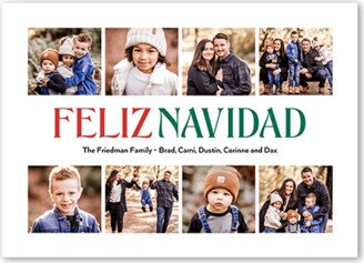 Holiday Cards: Nouveau Collage Holiday Card, White, 5X7, Feliz Navidad, Matte, Signature Smooth Cardstock, Square