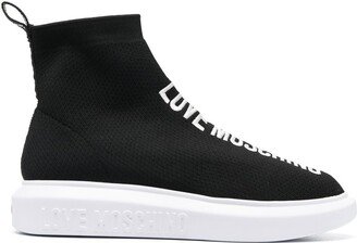 High-Top Logo-Print Sneakers