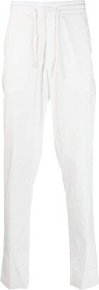 Drawstring-Waist Cotton Tapered Trousers-AB