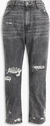 Cropped distressed boyfriend jeans