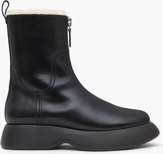 Mercer Zip Shearling Combat Boot in BLACK-AA