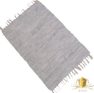 Leather Hearth Rug For Fireplace Fireproof Mat Light Gray