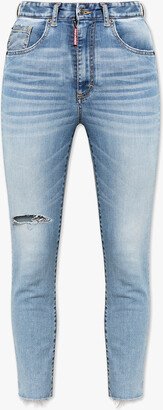 ‘Cropped Twiggy’ Jeans - Blue