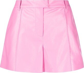 Faux-Leather High-Waist Shorts