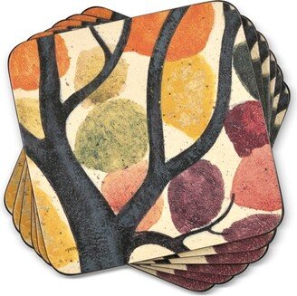 Dancing Branches Coasters Set of 6 - 4.25 Square