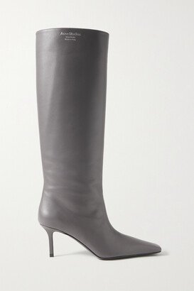 Net Sustain Leather Knee Boots - Gray