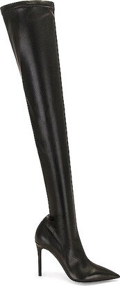 Iconic Stretch Thigh High Boot in Black
