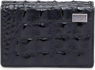 Crocodile-Effect Tri-Fold Wallet