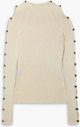 Ribbed cotton-blend turtleneck sweater