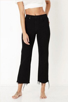 Slim Wide Leg Jean In Black Resin