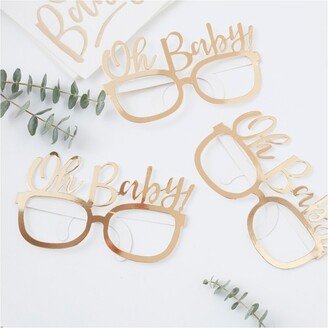 8ct Oh Baby Party Glasses Rose Gold