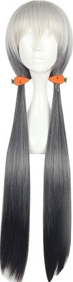 Unique Bargains Wigs Wigs for Women 33 Gradient Grey with Wig Cap