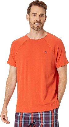 Knit Short Sleeve Top (Orange) Men's Pajama