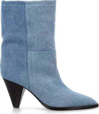 Pointed Toe Seam Detailed Ankle Boots