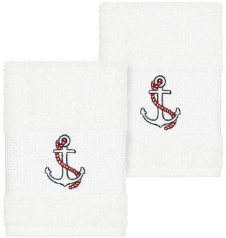 Easton Embellished Washcloth - Set of 2 - White