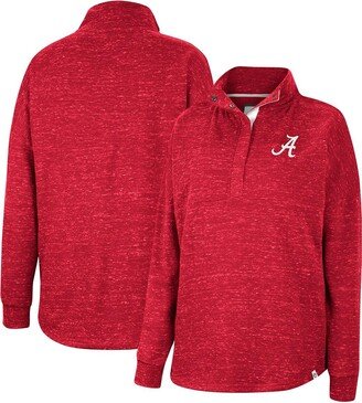 Women's Crimson Alabama Crimson Tide Natalie Speckled Quarter-Snap Top