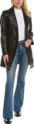Teresa Wrap Leather Coat-AB