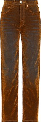 Stovepipe Velvet Distressed Jeans