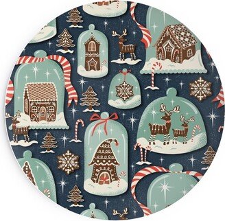 Salad Plates: Christmas Gingerbread Village - Blue Salad Plate, Multicolor