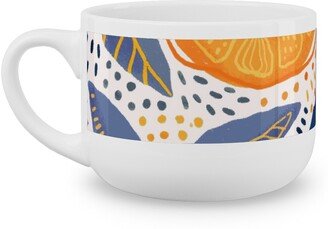 Mugs: Give Me Those Lemons - Blue And Yellow Latte Mug, White, 25Oz, Yellow