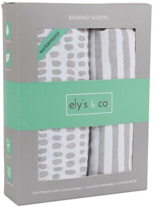 Water Resistant Jersey Cotton Bassinet Sheet Set 2 Pack