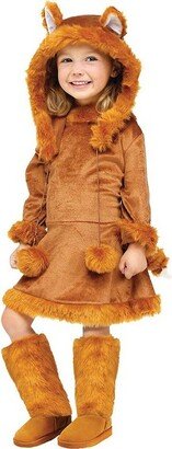 Fun World Girls' Sweet Fox Dress Costume - Size - Brown