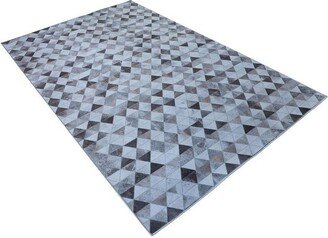 Faux Cowhide Contemporary Patchwork Diamonds in the Rough Poleyester Area Rug